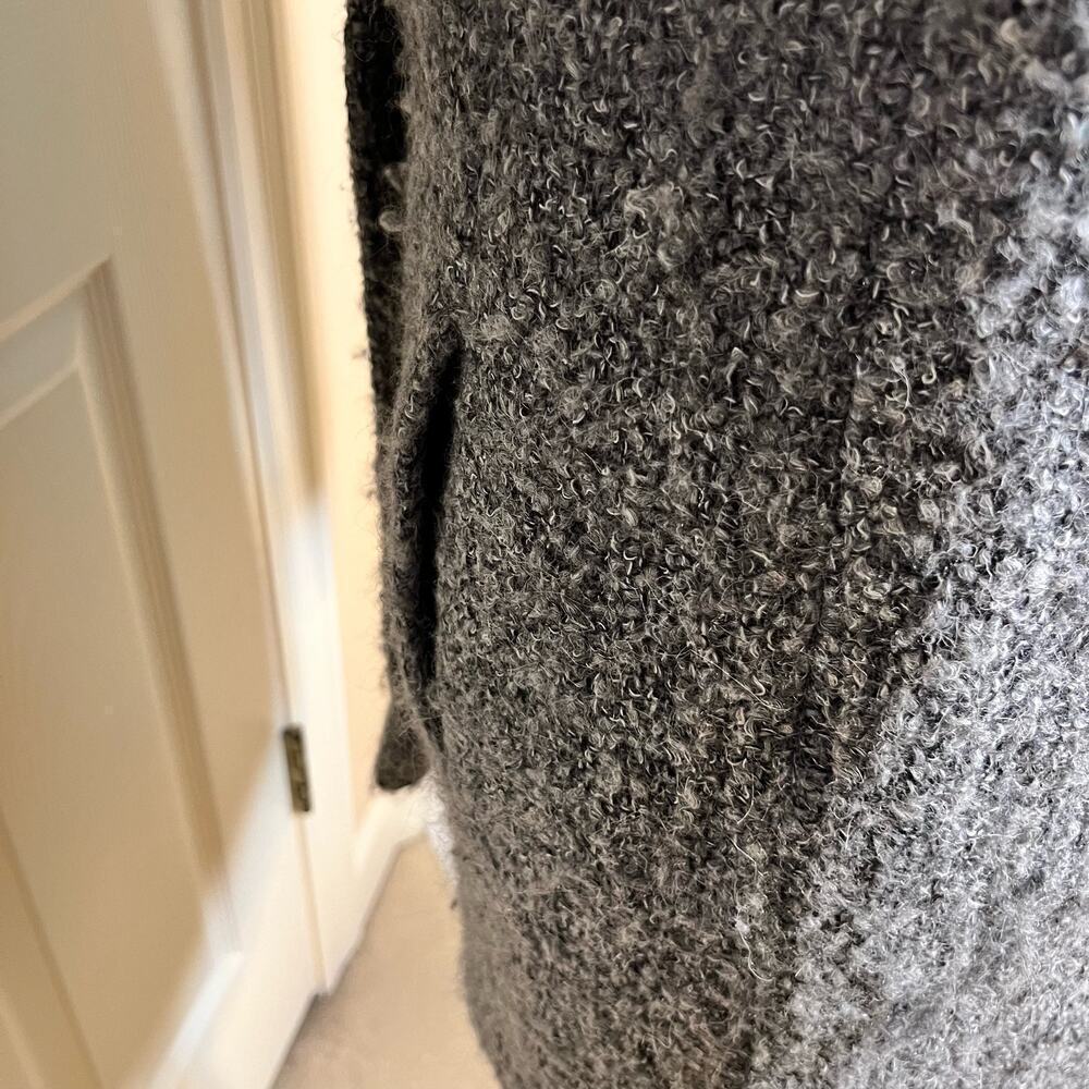 DKNY Peacoat Wool Blend Double Breasted Boucle Grey and Black Size 2 - Picture 6 of 14